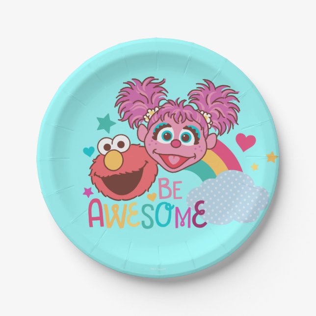 Sesame Street | Elmo & Abby - Be Awesome Paper Plates (Front)