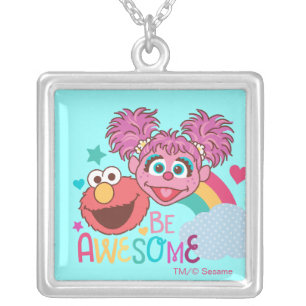 Sesame Street Elmo & Abby - Be Awesome Silver Plated Necklace