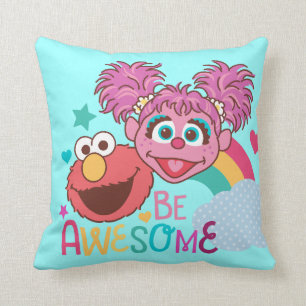 Sesame Street   Elmo & Abby - Be Awesome Throw Pillow