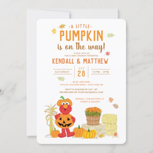 Sesame Street _ Elmo  Autumn Harvest Baby Shower Invitation