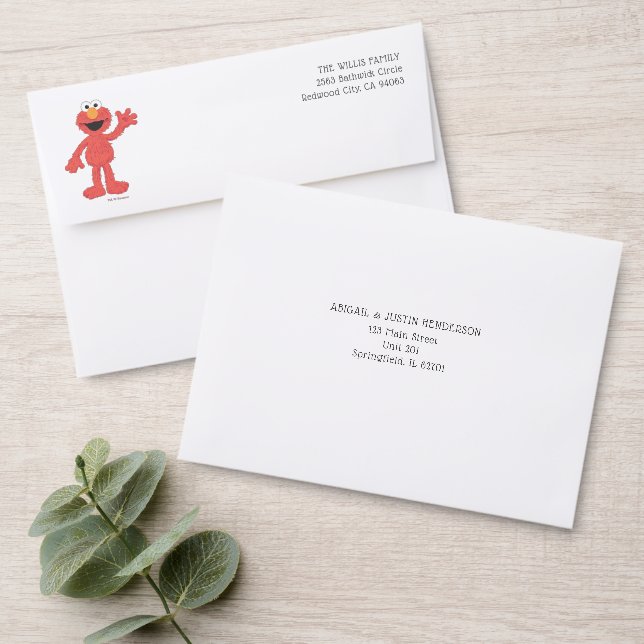 Sesame Street Elmo Birthday Addressed Envelopes (Wood)