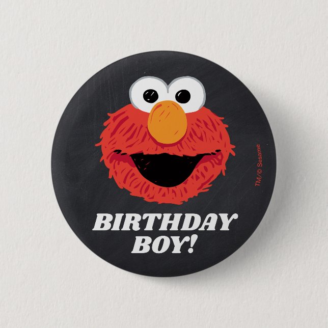 Sesame Street | Elmo Birthday Chalkboard Boy Button (Front)