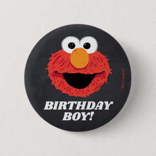 Sesame Street   Elmo Birthday Chalkboard Boy Button