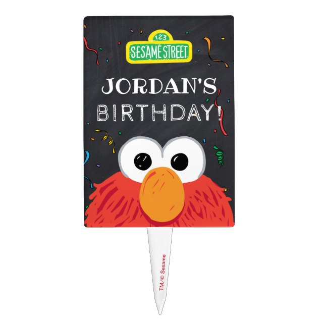 Sesame Street | Elmo Birthday Chalkboard Cake Topper (Front)