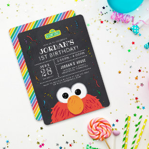 Sesame Street | Elmo Birthday Chalkboard Invitation