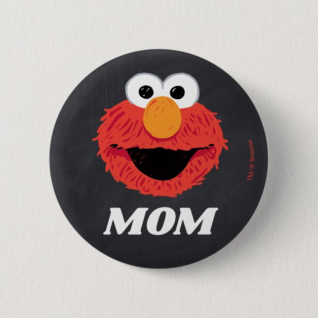 Sesame Street | Elmo Birthday Chalkboard Mom Button (Front)