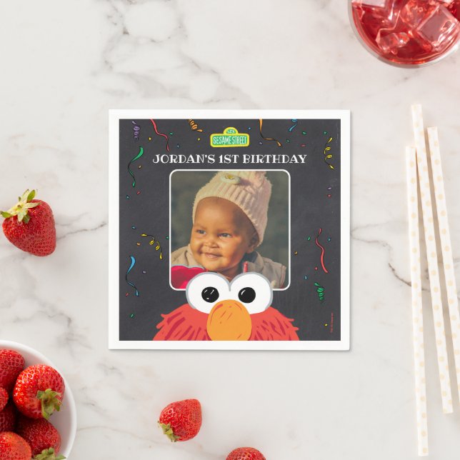 Sesame Street | Elmo Birthday Chalkboard Napkins (Insitu)
