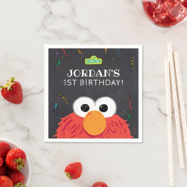 Sesame Street | Elmo Birthday Chalkboard Napkins (Insitu)