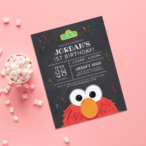 Sesame Street  Elmo Birthday Chalkboard Postcard