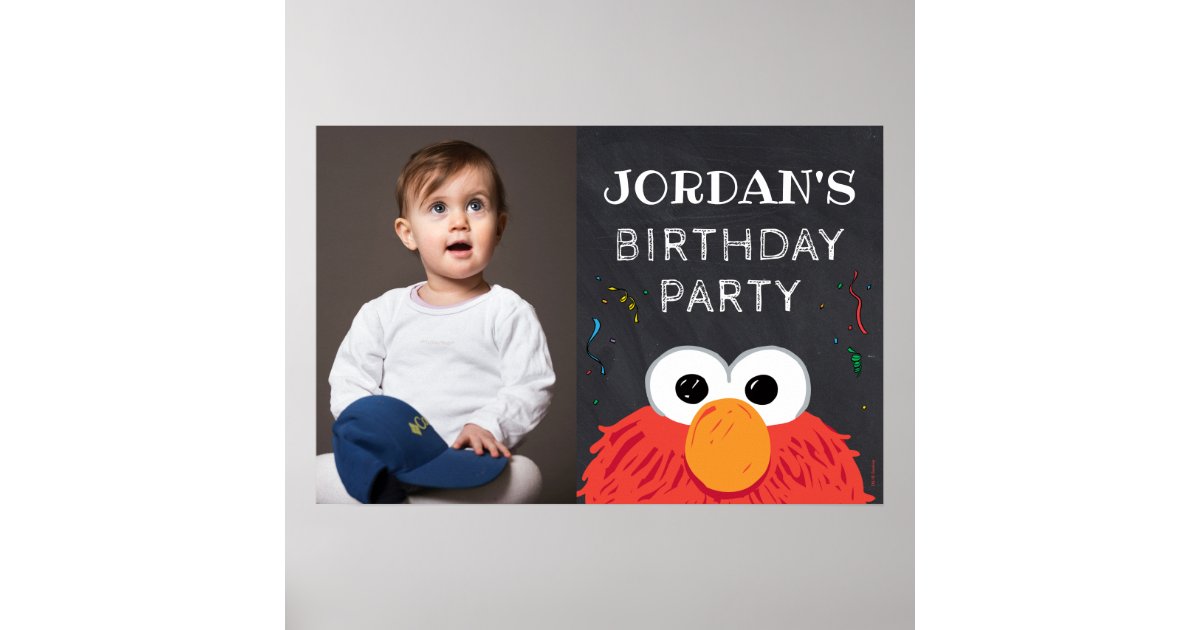 Sesame Street | Elmo Birthday Chalkboard Poster | Zazzle