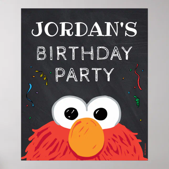 Sesame Street | Elmo Birthday Chalkboard Poster | Zazzle
