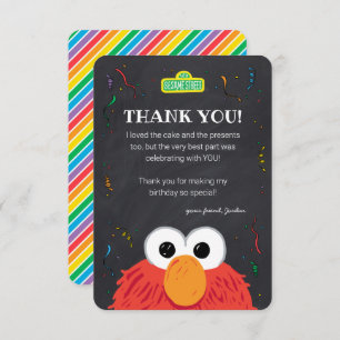 Sesame Street Elmo Birthday Chalkboard Thank You
