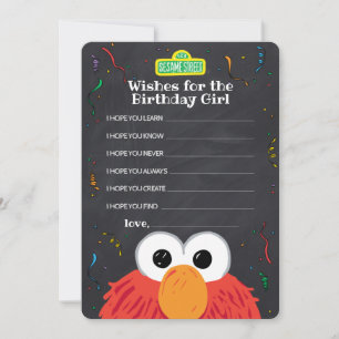 Sesame Street Elmo Birthday Chalkboard Wishes Note Card