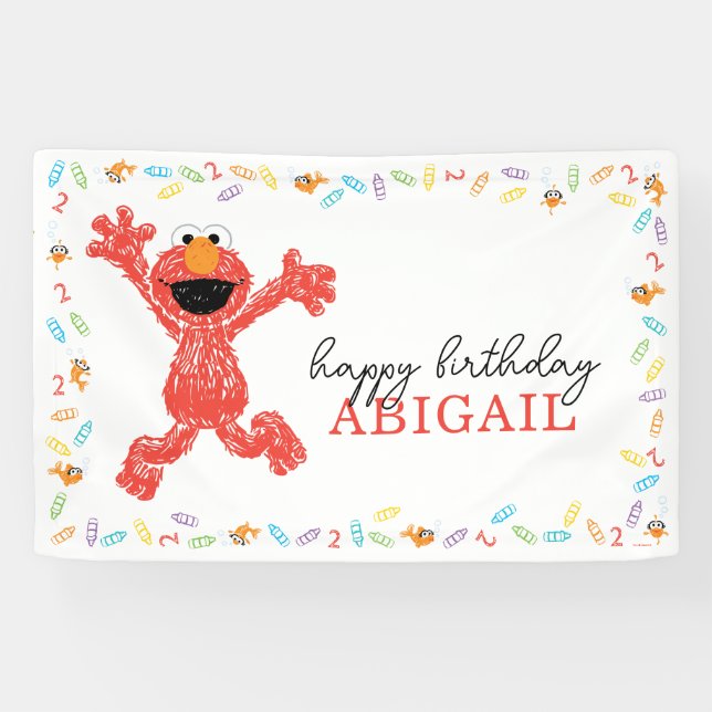 Sesame Street Elmo | Birthday Crayon Banner (Horizontal)