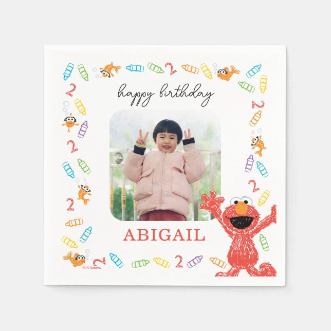 Sesame Street Elmo | Birthday Crayon Napkins (Front)