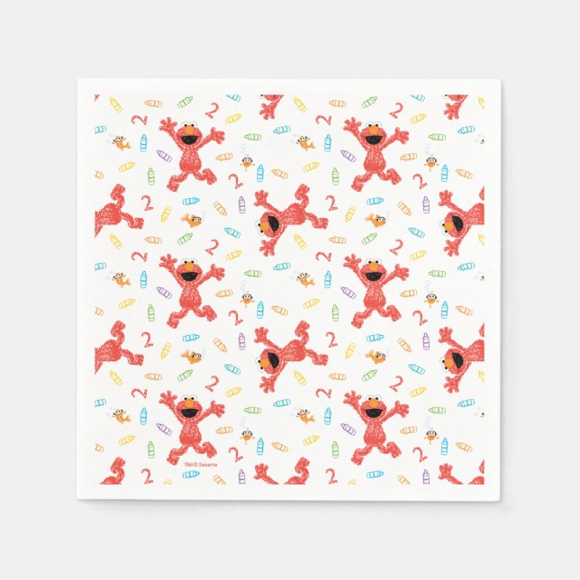 Sesame Street Elmo | Birthday Crayon Napkins (Front)