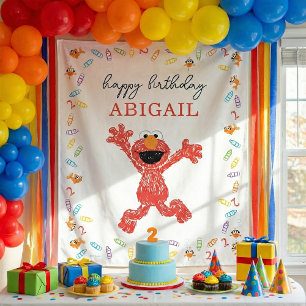 Sesame Street Elmo   Birthday Crayon Tapestry