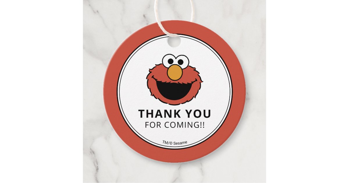 Sesame Street | Elmo Birthday Thank You Favor Tags | Zazzle