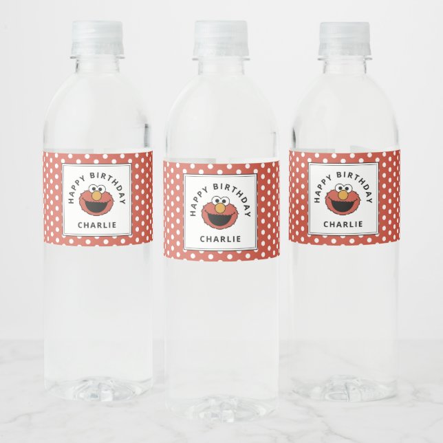Sesame Street | Elmo Birthday Water Bottle Label (Bottles)