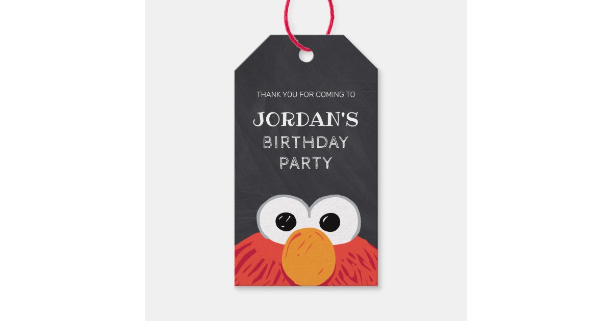 Sesame Street Elmo Chalkboard Birthday Gift Tags | Zazzle