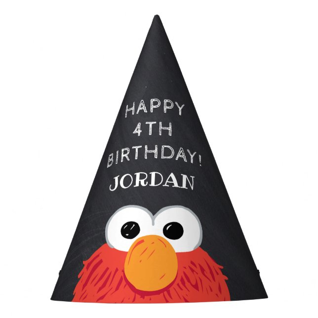 Sesame Street Elmo Chalkboard Birthday Party Hat (Front)