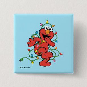 Sesame Street Elmo Christmas Lights Button