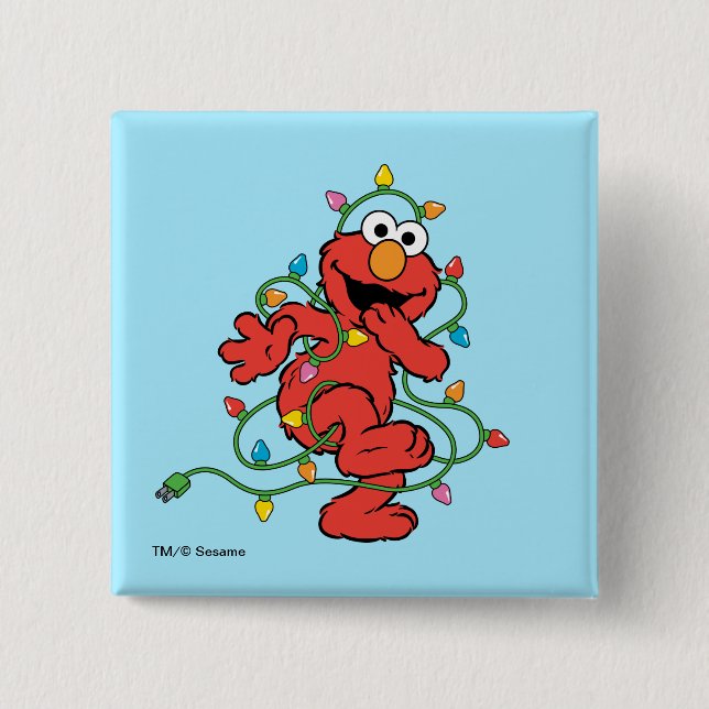 Sesame Street | Elmo Christmas Lights Button (Front)
