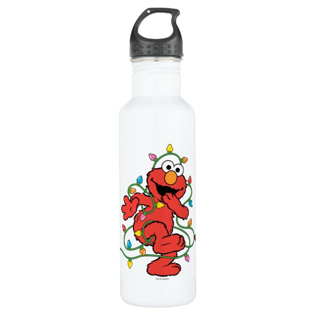 Sesame Street | Elmo Christmas Lights Stainless Steel Water Bottle (Front)