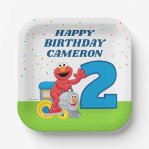 Sesame Street Elmo Chugga Chugga Two Two Birthday Paper Plates