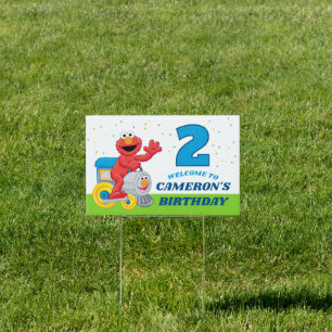 Sesame Street Elmo Chugga Chugga Two Two Birthday Sign
