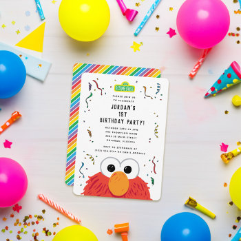 Sesame Street | Elmo Confetti Birthday  Invitation by SesameStreet at Zazzle