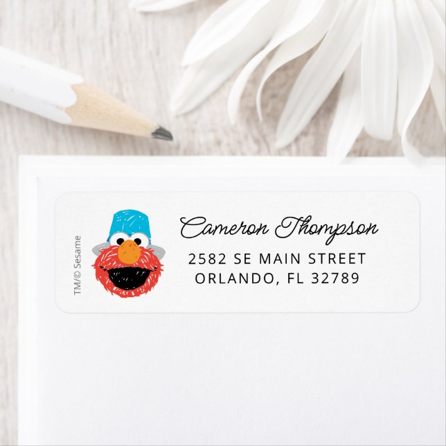 Sesame Street Elmo Confetti Birthday Label (Insitu)
