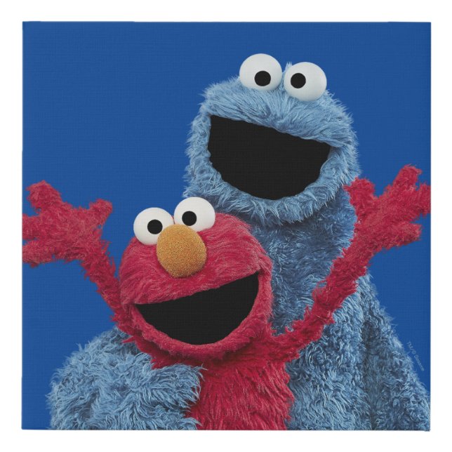 Sesame Street | Elmo & Cookie Monster Faux Canvas Print (Front)