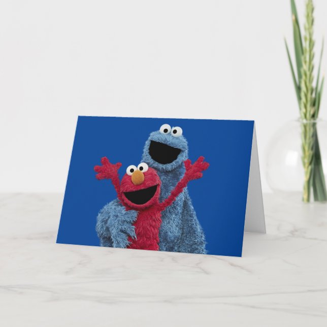 Sesame Street | Elmo & Cookie Monster Holiday Card (Front)