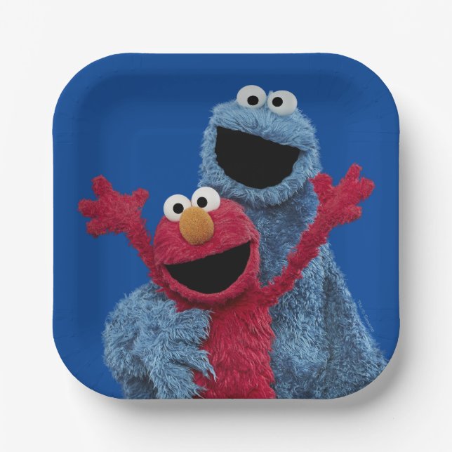 Sesame Street | Elmo & Cookie Monster Paper Plates (Front)