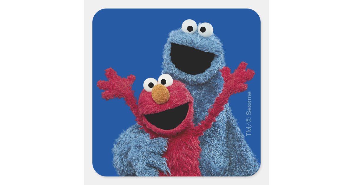 Sesame Street | Elmo & Cookie Monster Square Sticker | Zazzle