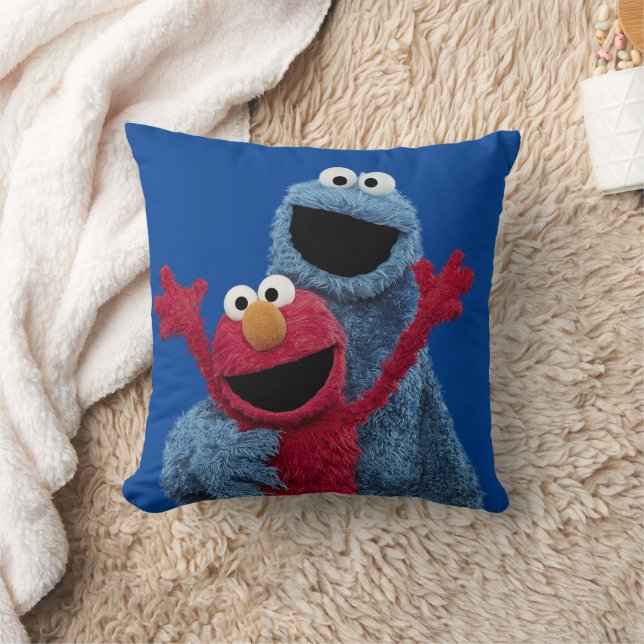 Sesame Street | Elmo & Cookie Monster Throw Pillow (Blanket)