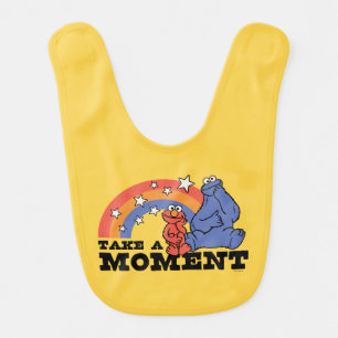 Sesame Street Elmo & Cookie Take a Moment Baby Bib