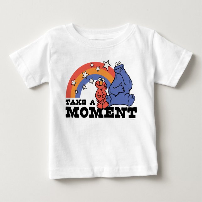 Sesame Street | Elmo & Cookie Take a Moment Baby T-Shirt (Front)