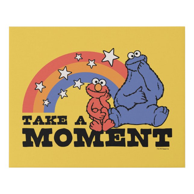 Sesame Street | Elmo & Cookie Take a Moment Faux Canvas Print (Front)