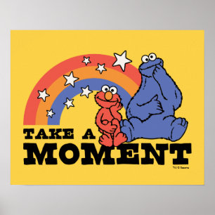 Sesame Street Elmo & Cookie Take a Moment Poster