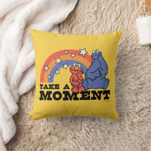 Sesame Street   Elmo & Cookie Take a Moment Throw Pillow