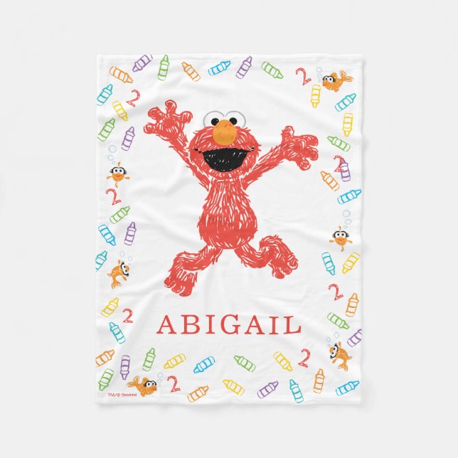 Sesame Street Elmo | Crayon Birthday Fleece Blanket (Front)