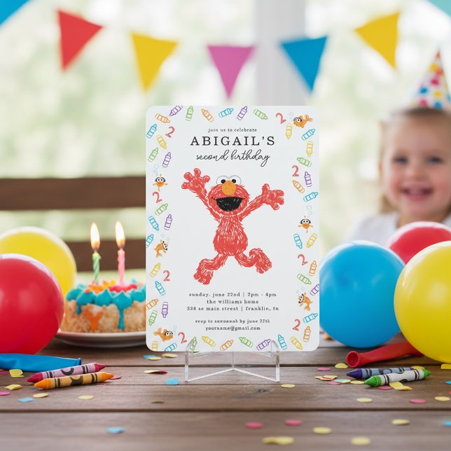 Sesame Street Elmo | Crayon Birthday Invitation (Creator Uploaded)
