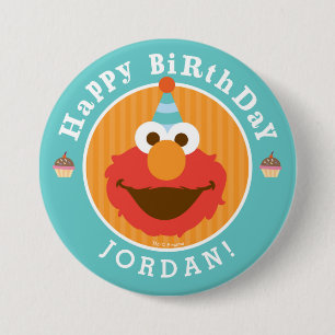 Sesame Street   Elmo - Cupcake & Confetti Birthday Button
