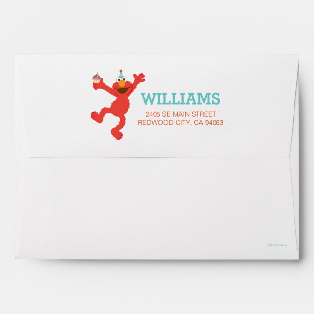 Sesame Street | Elmo - Cupcake & Confetti Birthday Envelope (Back (Top Flap))