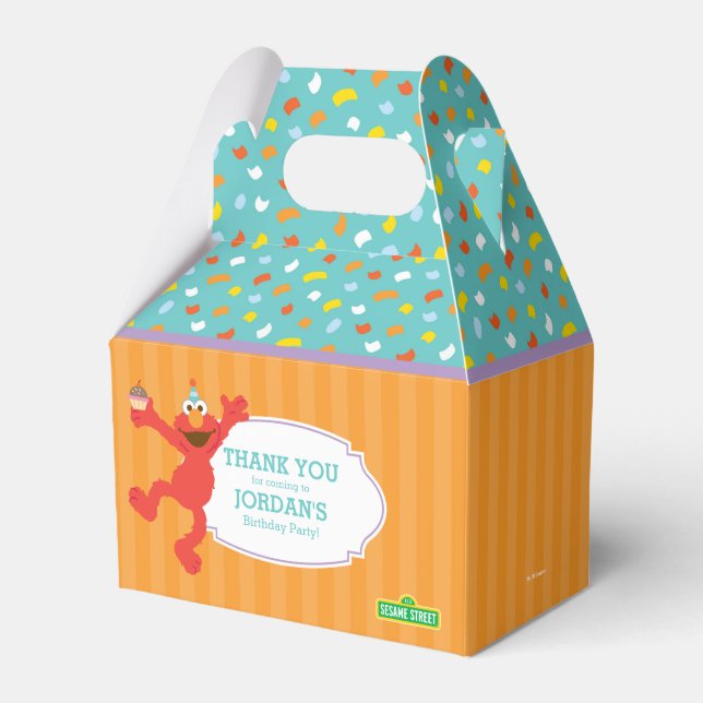 Sesame Street | Elmo - Cupcake & Confetti Birthday Favor Boxes (Front Side)