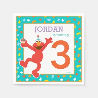 Sesame Street | Elmo - Cupcake & Confetti Birthday Paper Napkin