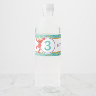 Sesame Street | Elmo - Cupcake & Confetti Birthday Water Bottle Label