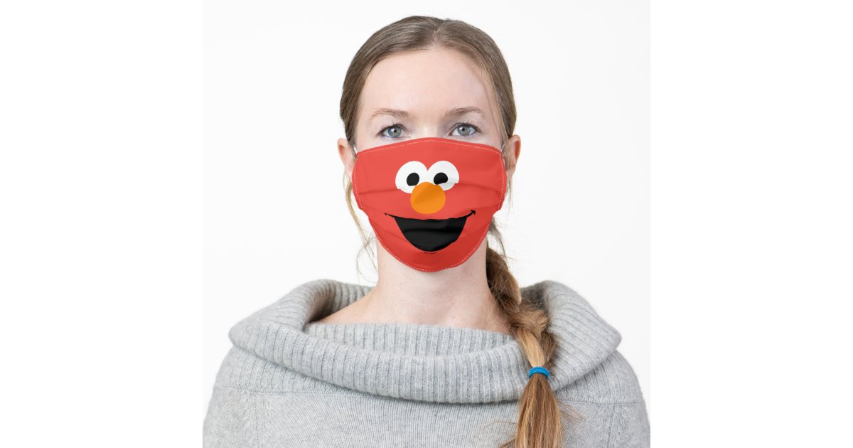 Sesame Street Elmo Face Adult Cloth Face Mask | Zazzle